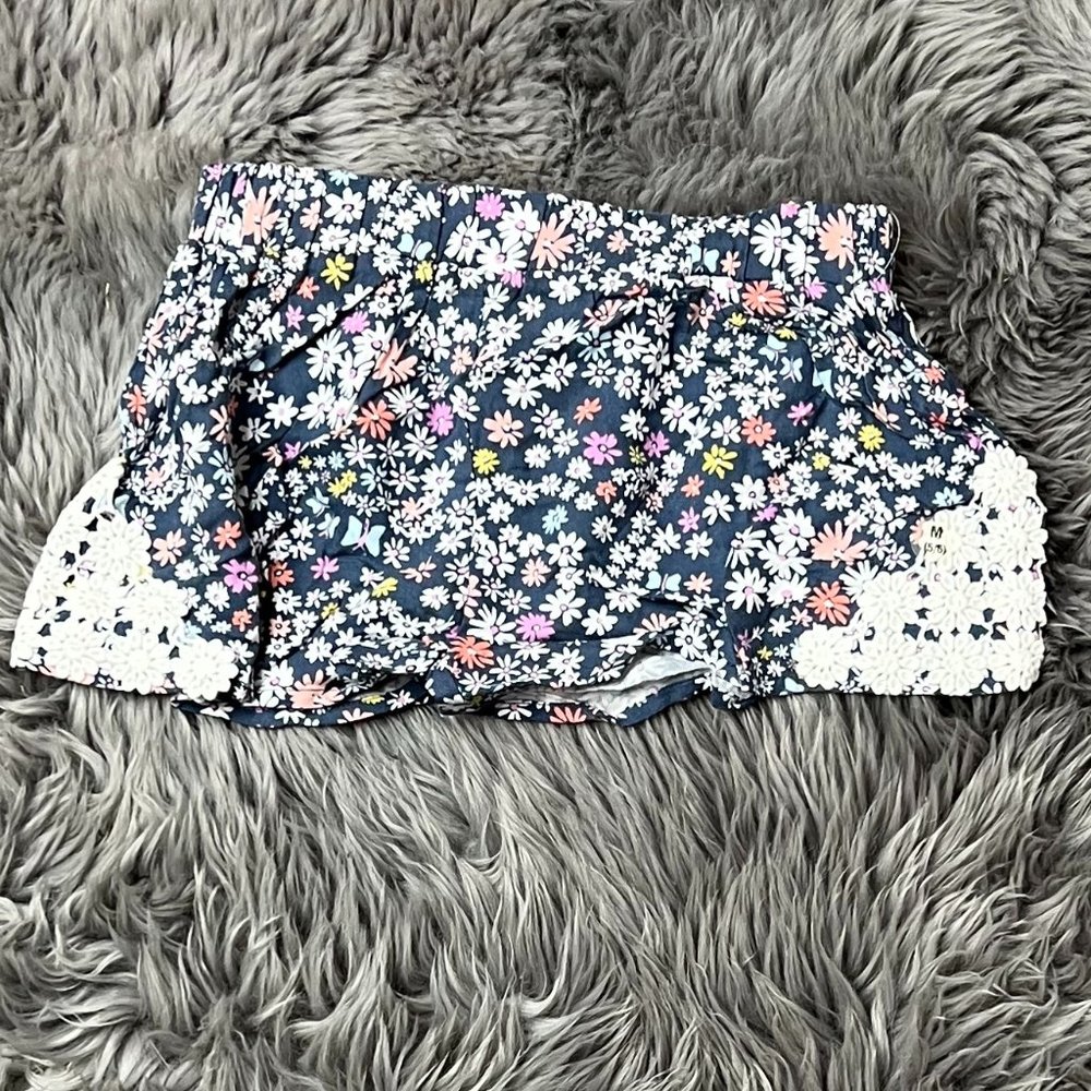 Toughskins Girl's Woven Shorts | Floral | Navy | Size M(5/6)